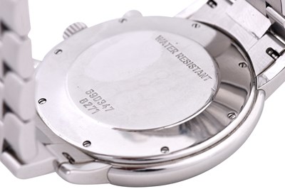 Lot 26 - A RARE MEN'S CHOPARD STAINLESS STEEL QUARTZ CHRONOGRAPH BRACELET WATCH.