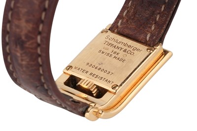 Lot 63 - A LADIES TIFFANY & CO 18K YELLOW GOLD QUARTZ WATCH