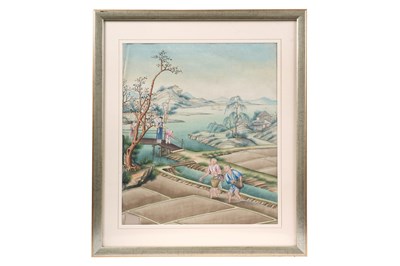 Lot A CHINESE WALLPAPER PANEL