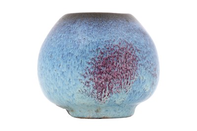 Lot 97 - A CHINESE JUN-TYPE PURPLE-SPLASHED WATERPOT