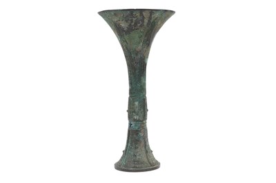 Lot 73 - A CHINESE BRONZE GU VASE