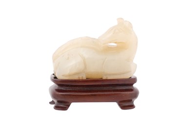Lot 48 - A SMALL CHINESE WHITE JADE CARVING OF A HORSE