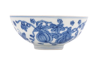 Lot 113 - A CHINESE BLUE AND WHITE 'MELON' BOWL