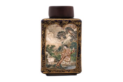 Lot A JAPANESE MINIATURE SATSUMA TEA CADDY, KINKOZAN WORKSHOP