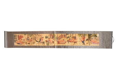 Lot 187 - A CHINESE EROTIC HANDSCROLL PRINT