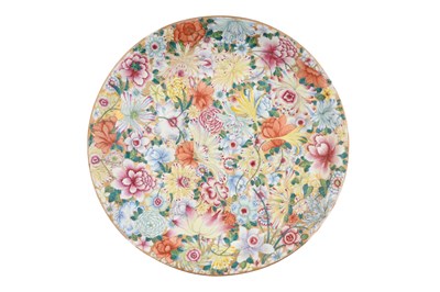 Lot 33 - A CHINESE FAMILLE ROSE ‘MILLEFLEURS’ DISH