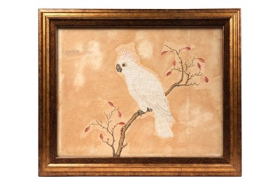 Lot A CHINESE PAINTNG OF A WHITE COCKATOO