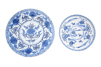 Lot 18 - TWO CHINESE BLUE AND WHITE DISHES
