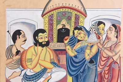 Lot 39 - A KALIGHAT PAINTING OF THE TARAKESHWAR AFFAIR