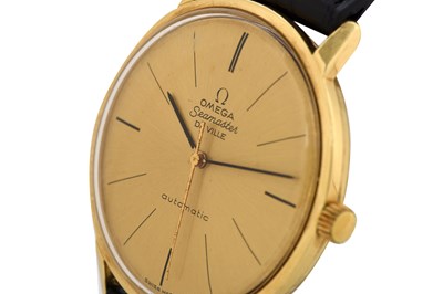 Lot 83 - A MEN'S OMEGA 18K YELLOW GOLD AUTOMATIC WRISTWATCH.